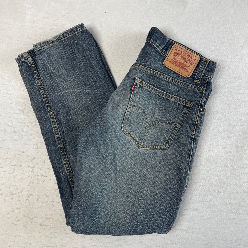 Levi's 559 Relaxed Straight Jeans Mens 32x32 Blue Denim Distressed 100% Cotton